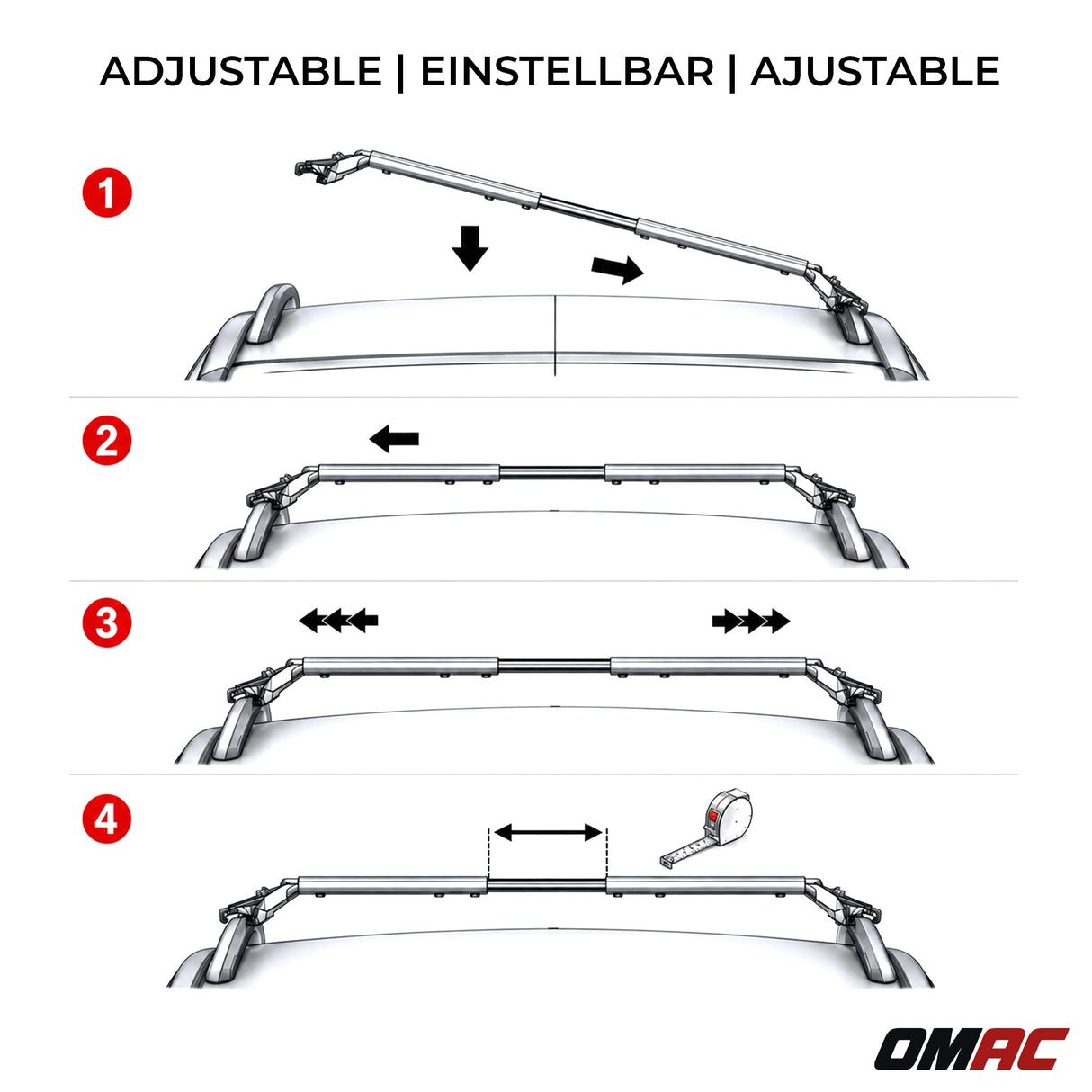 2010-2017 Volvo XC60 Roof Rack Cross Bars Silver