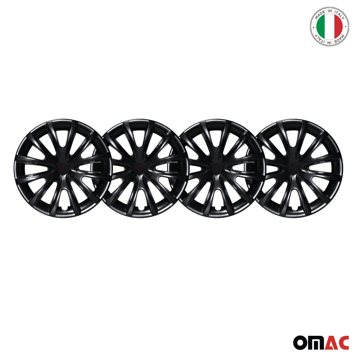 Bicolo Hub Caps Wheel Cover 15" Black & Black Full Set 4 pcs.