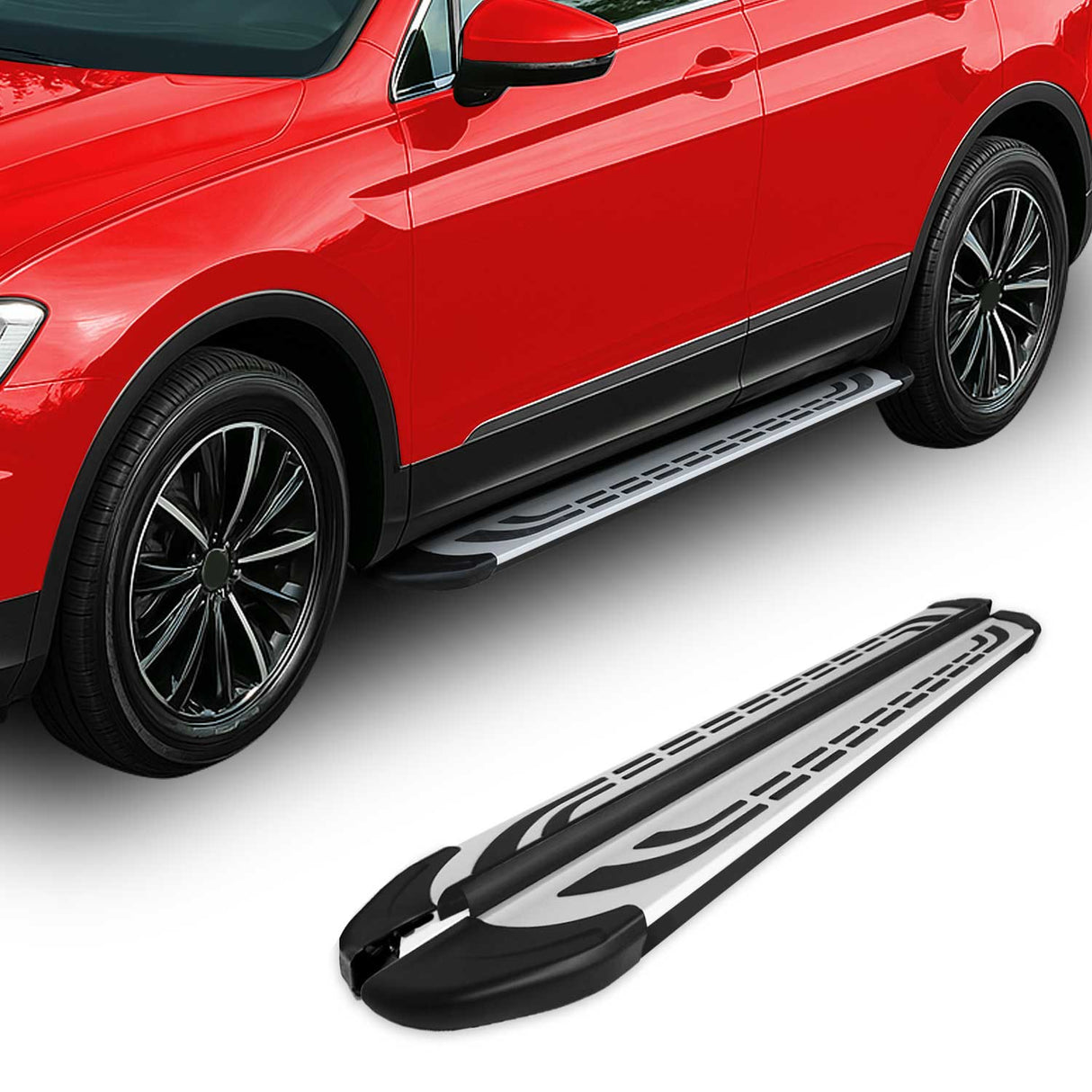 2010-2015 BMW X1 E84 Running Boards Side Steps Silver & Black