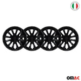 Bicolo Hub Caps Wheel Cover 16" Black Matt & Black Full Set 4 pcs.