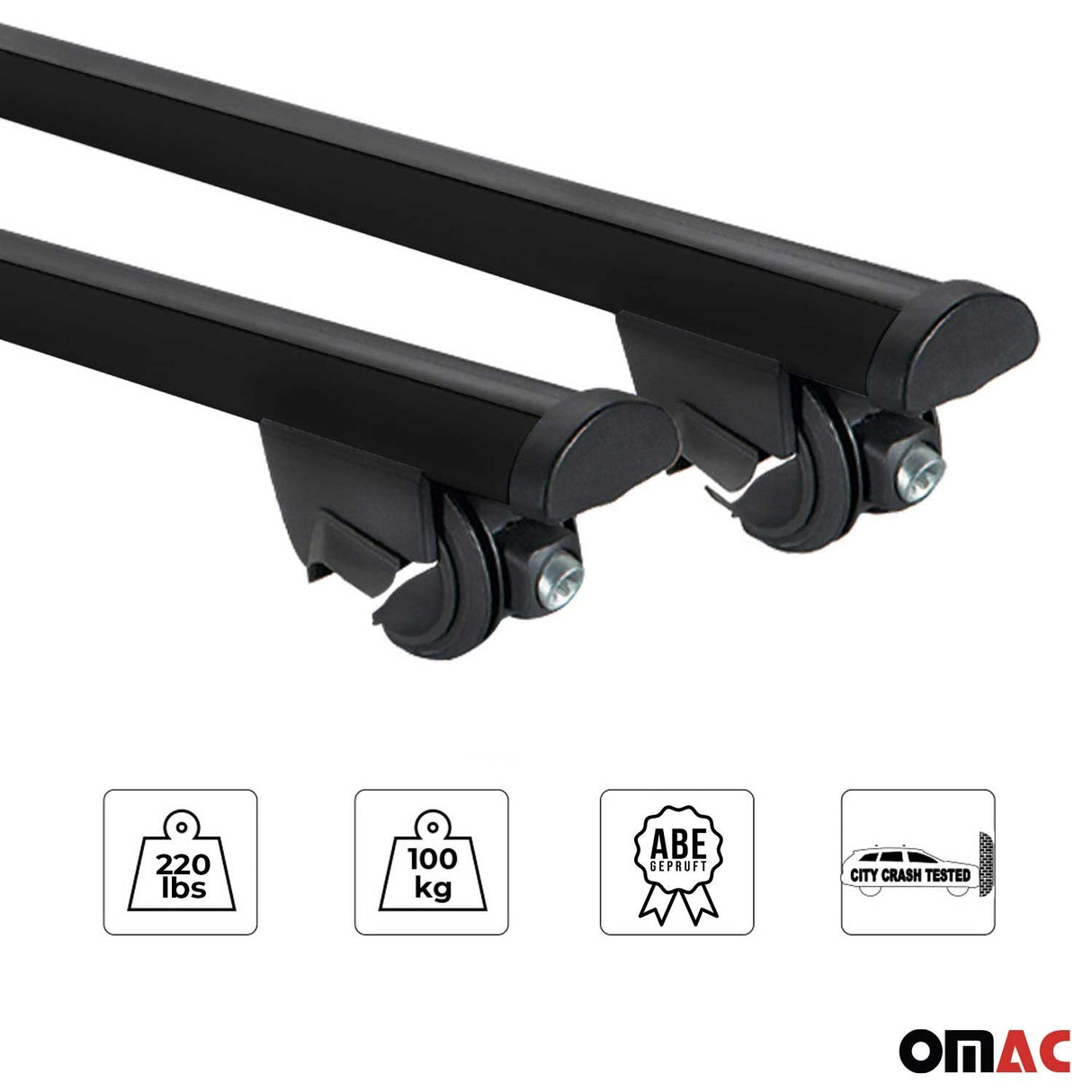 2021-2026 BMW iX3 G08 Roof Rack Cross Bars Luggage Lbs Black 2 Pcs