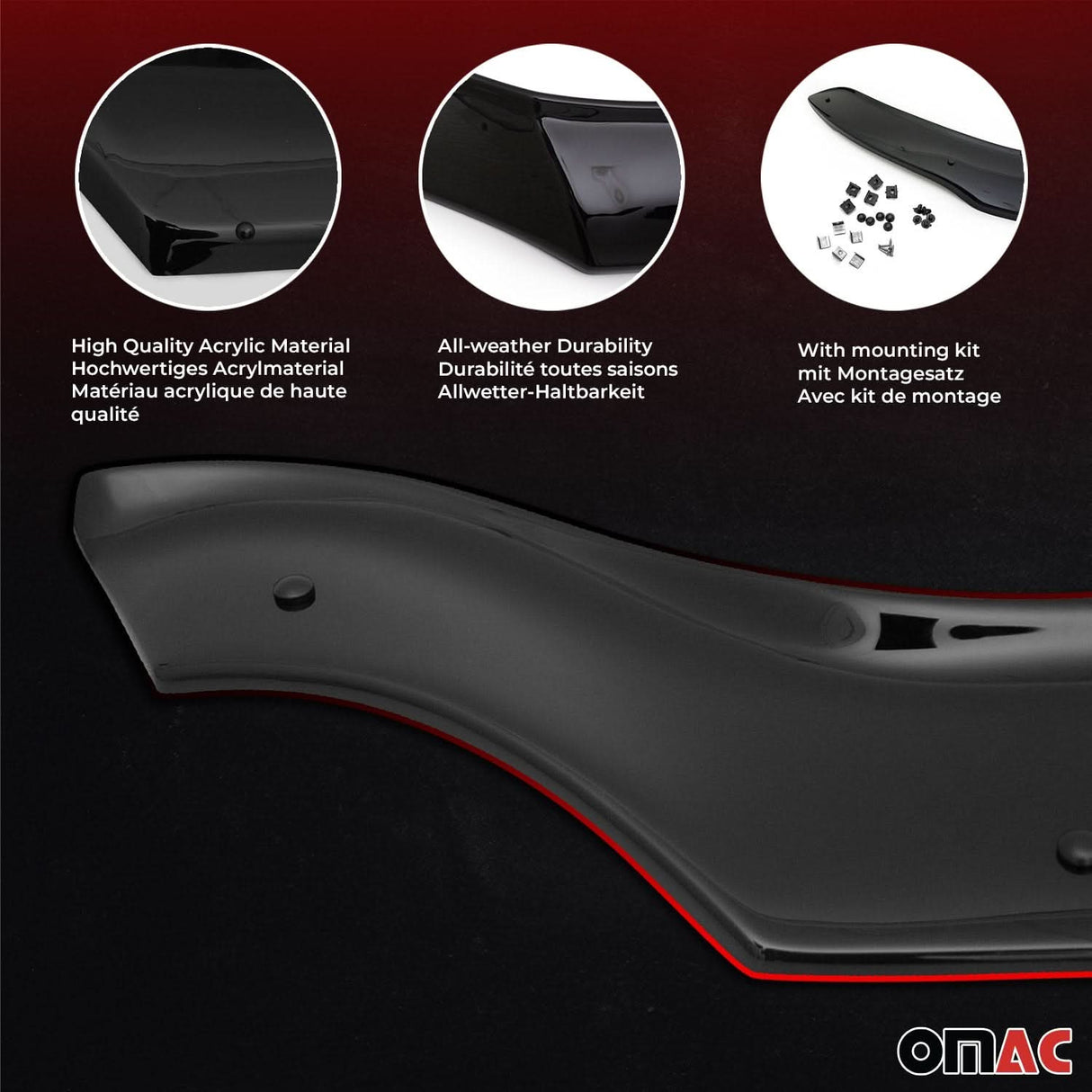 2014-2018 Mercedes Sprinter W906 Front Bug Shield Hood Deflector 1 Pc Smoke