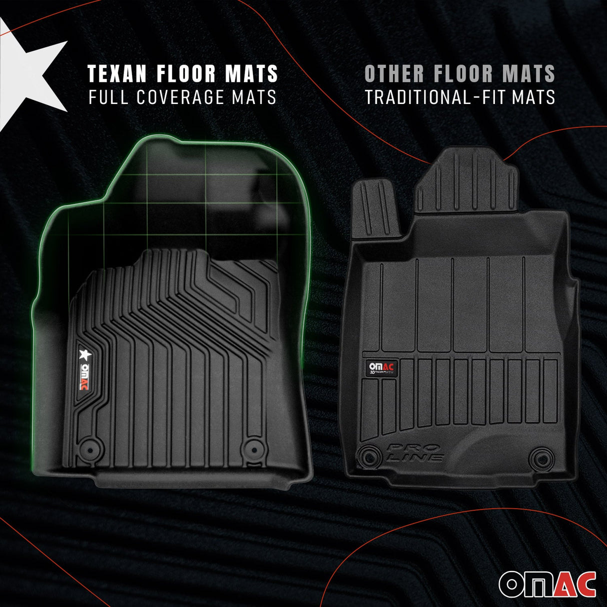 2019-2026 BMW X7 G07 Premium Floor Mats Liners 6 Seats First and Second Row Set Black