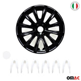 Bicolo Hub Caps Wheel Cover 14" Black Matt & White Full Set 4 pcs.