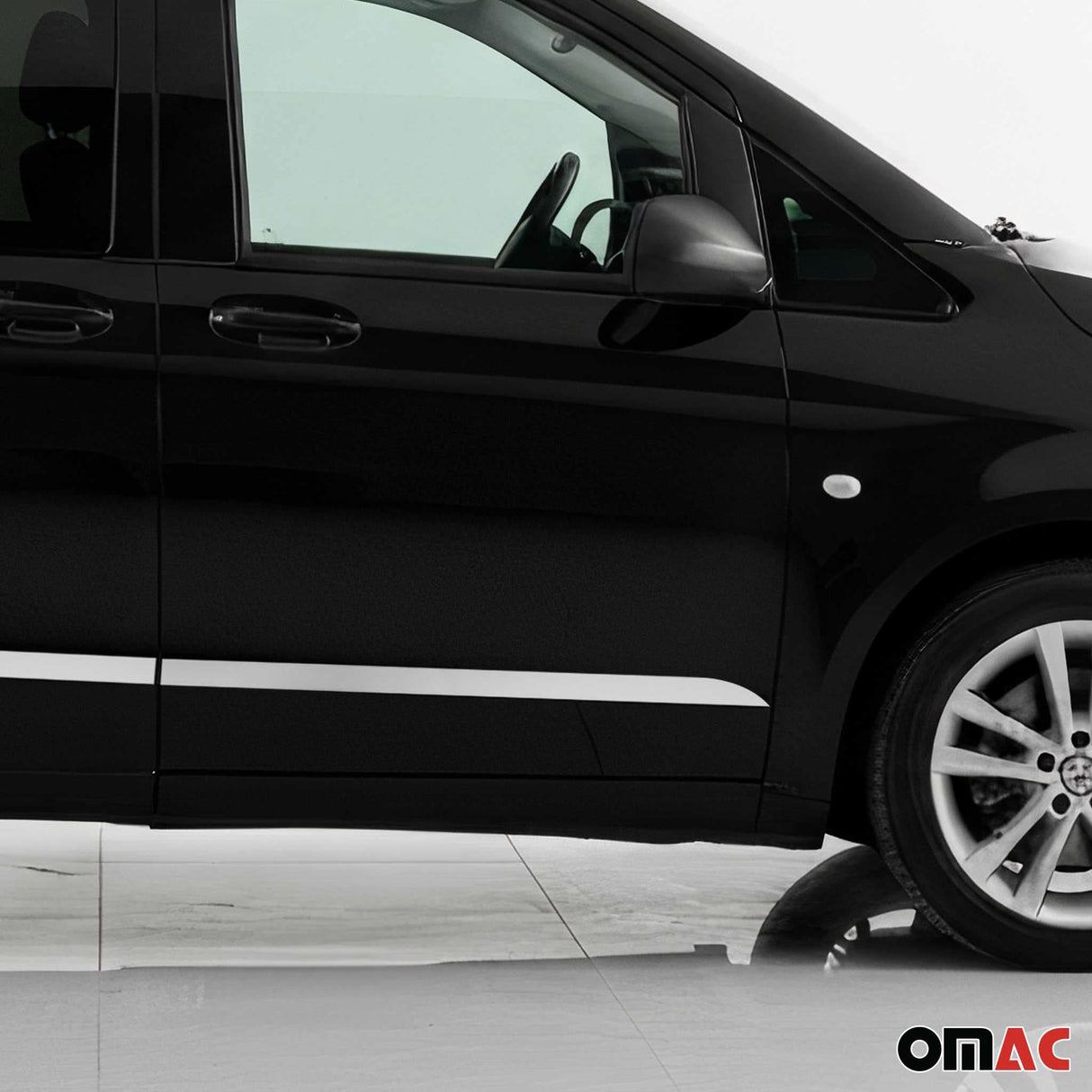 2016-2024 Mercedes Metris L3 Long Side Door Molding Trim Skirt Garnish Stainless Steel 6x