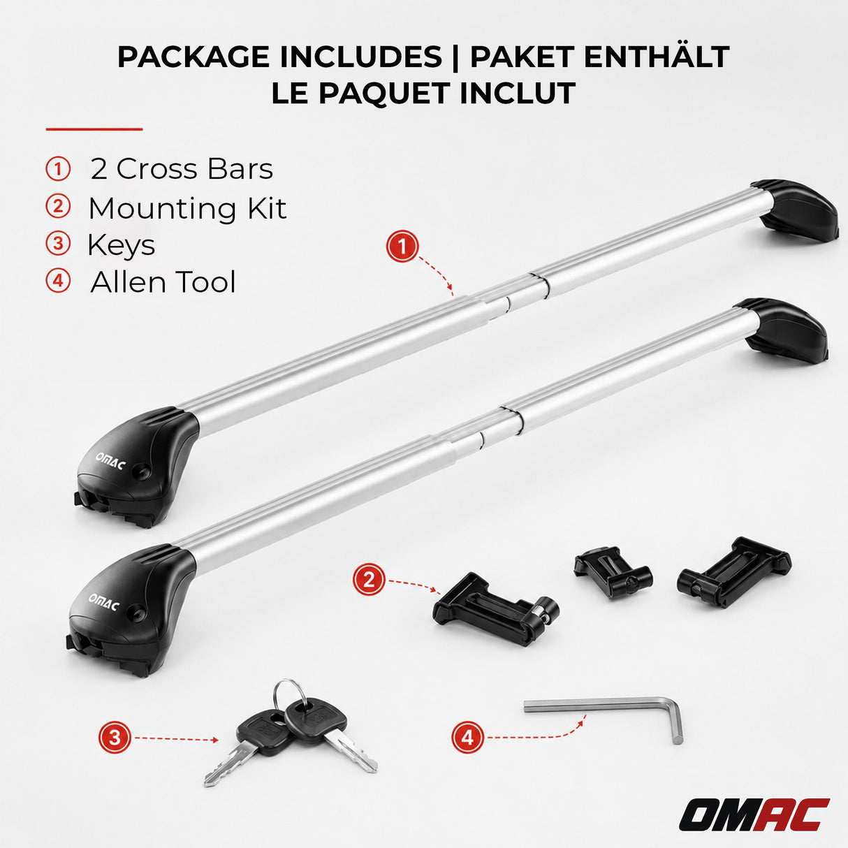 2010-2017 Volvo XC60 Roof Rack Cross Bars Silver