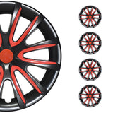 Bicolo Hub Caps Wheel Cover 16" Black & Red Full Set 4 pcs.