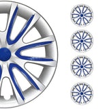 Bicolo Hub Caps Wheel Cover 15" Gray & Dark Blue Full Set 4 pcs.
