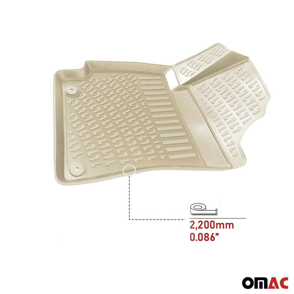 2019-2022 Mercedes A Class V177 Sedan Floor Mats Liners Full Set All Weather Beige