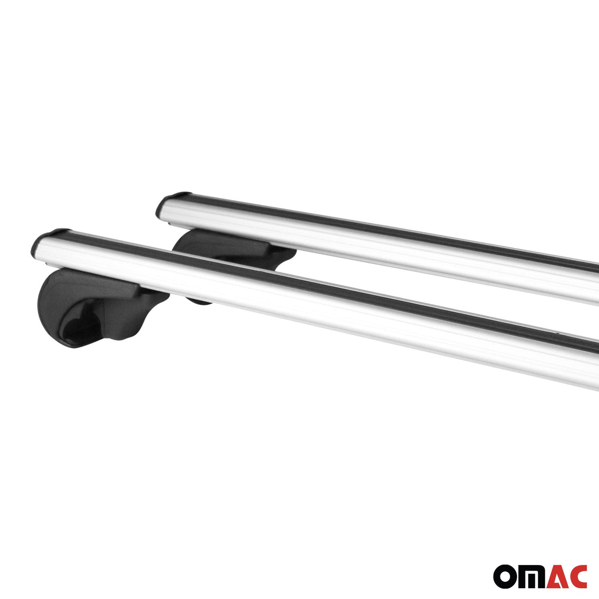 Roof Rack Raised Rail Cross Bars Carrier Lockable 50" 2 Pcs Aluminum Silver