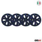 ColorFlex Hub Caps Wheel Cover 15" Black Matt & Dark Blue Full Set 4 pcs.