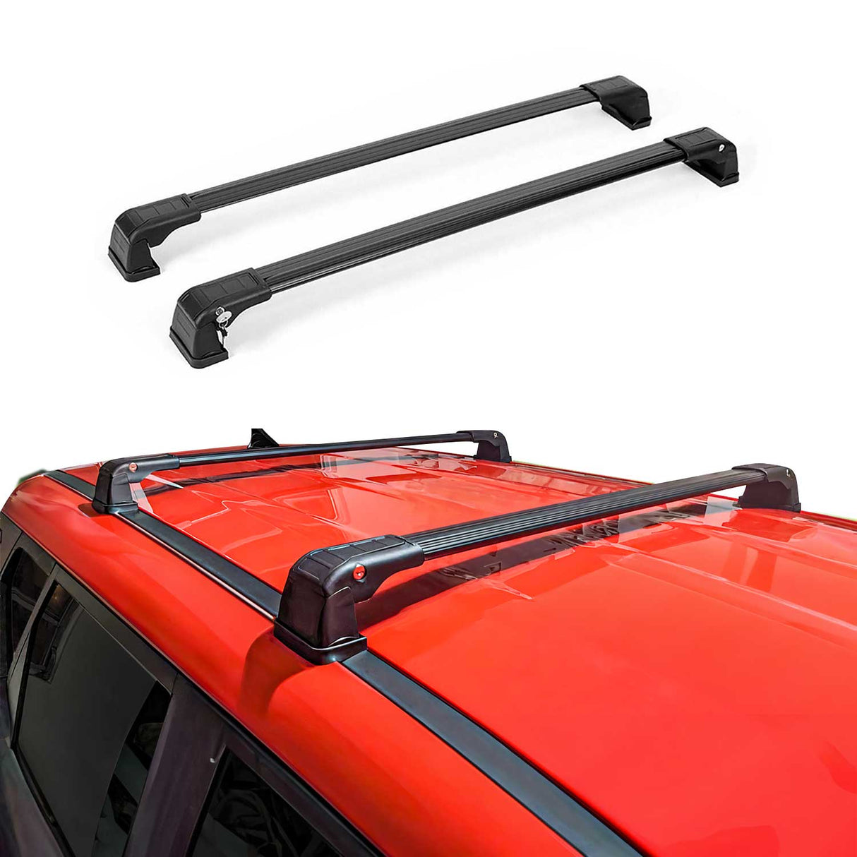 2016-2023 Fiat 500X Roof Rack Cross Bars Black