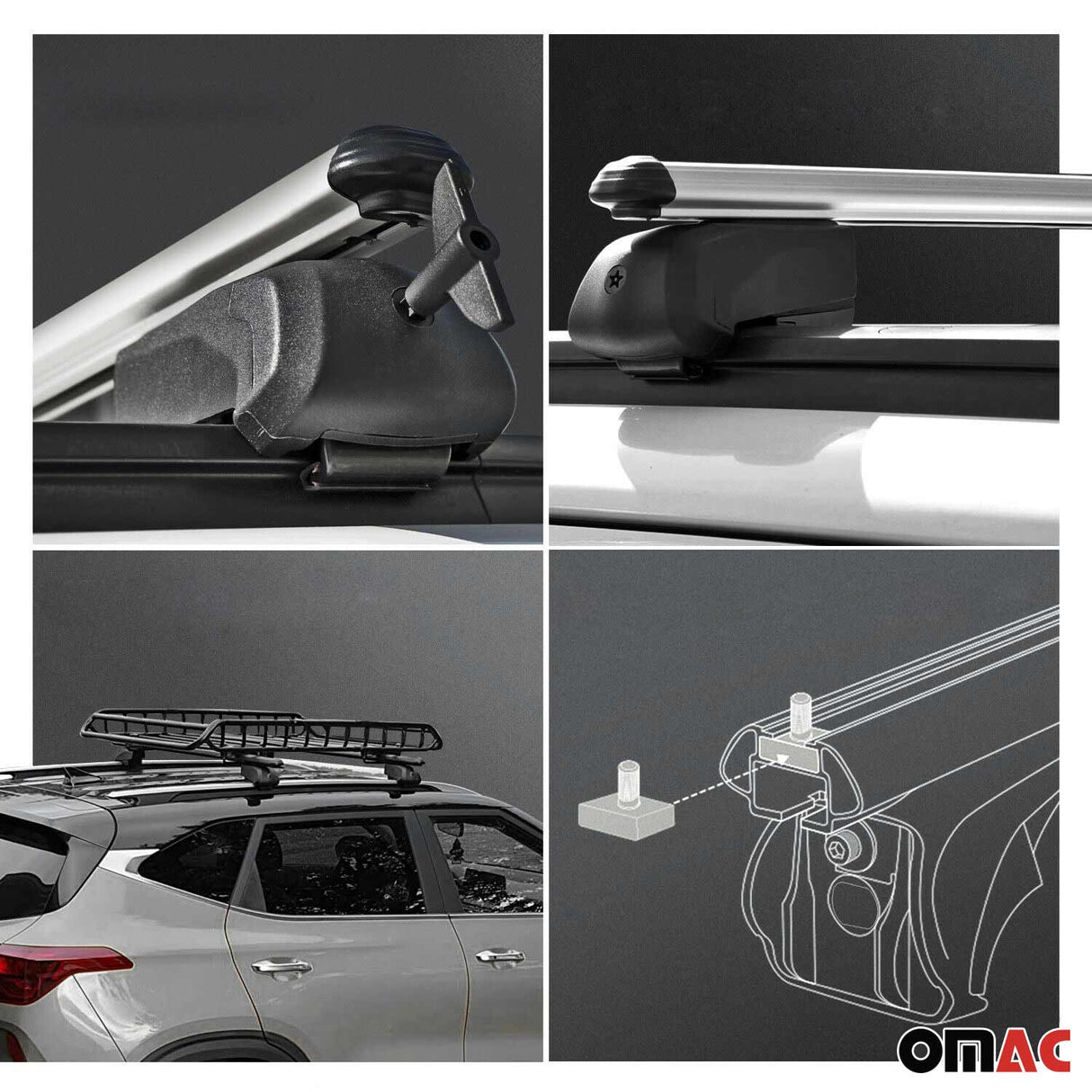 2018-2023 BMW X2 F39 Roof Rack Cross Bars Black Luggage Carrier 2 Pcs