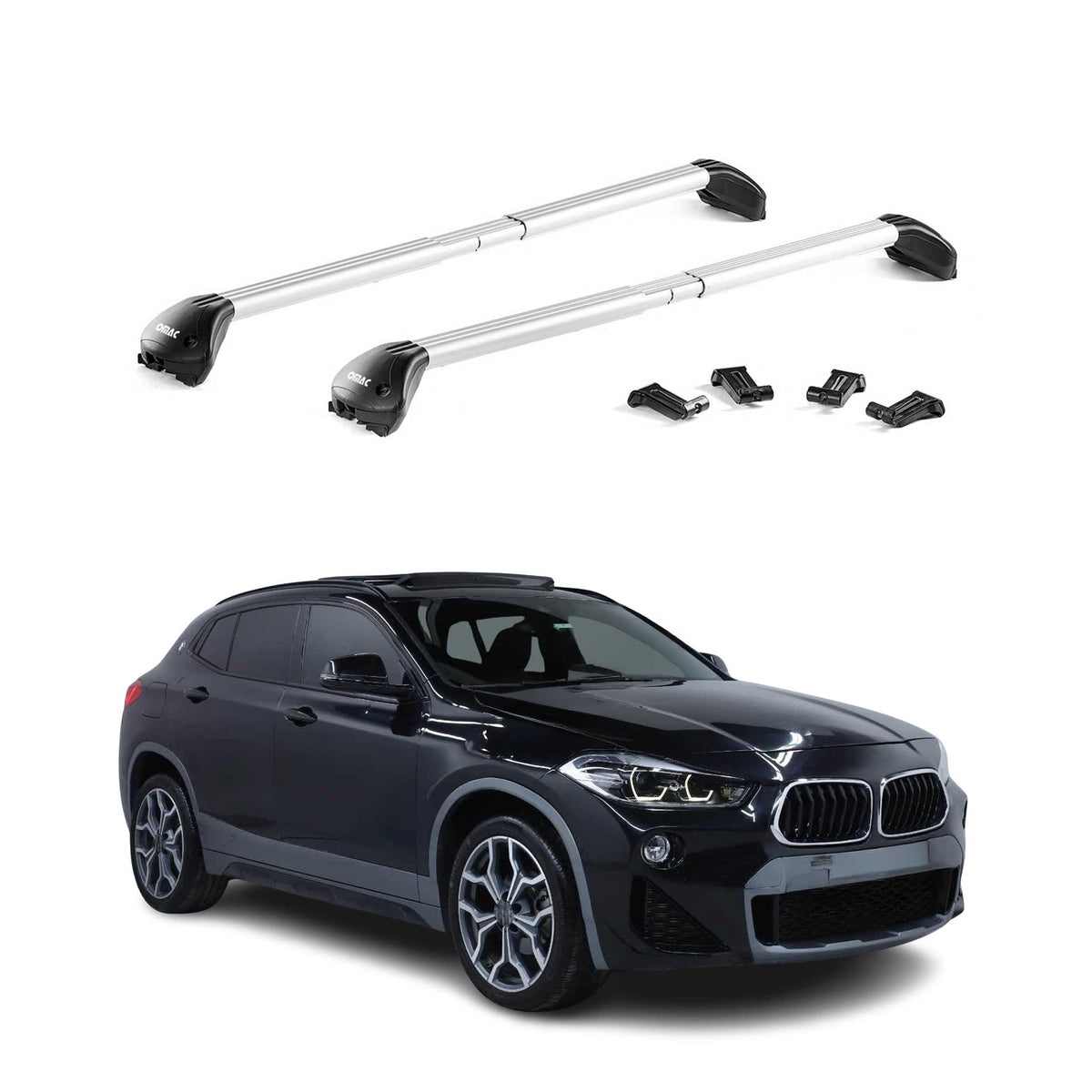 2018-2023 BMW X2 F39 Roof Rack Cross Bars Silver
