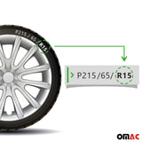 Bicolo Hub Caps Wheel Cover 15" Gray & White Full Set 4 pcs.