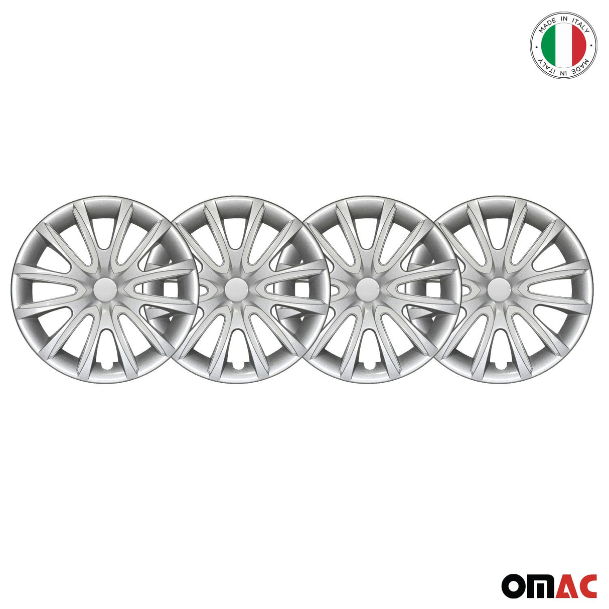 Bicolo Hub Caps Wheel Cover 15" Gray & White Full Set 4 pcs.