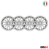 Bicolo Hub Caps Wheel Cover 15" Gray & White Full Set 4 pcs.