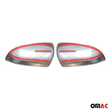 2007-2015 Smart ForTwo Side Mirror Cover Caps Stainless Steel Silver 2 Pcs