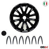 Bicolo Hub Caps Wheel Cover 16" Black Matt & Black Full Set 4 pcs.