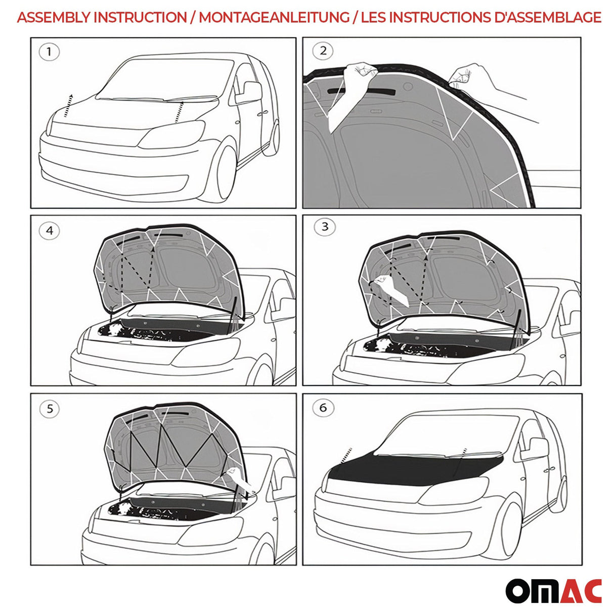 2014-2022 RAM ProMaster Car Bonnet Mask Hood Bra Black Full Coverage 1 Pc