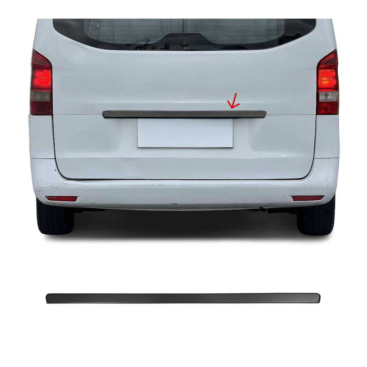 2016-2024 Mercedes Metris Rear Trunk Tailgate Door Handle Cover Stainless Steel Dark
