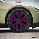 ColorFlex Hub Caps Wheel Cover 14" Black Matt & Violet Full Set 4 pcs.