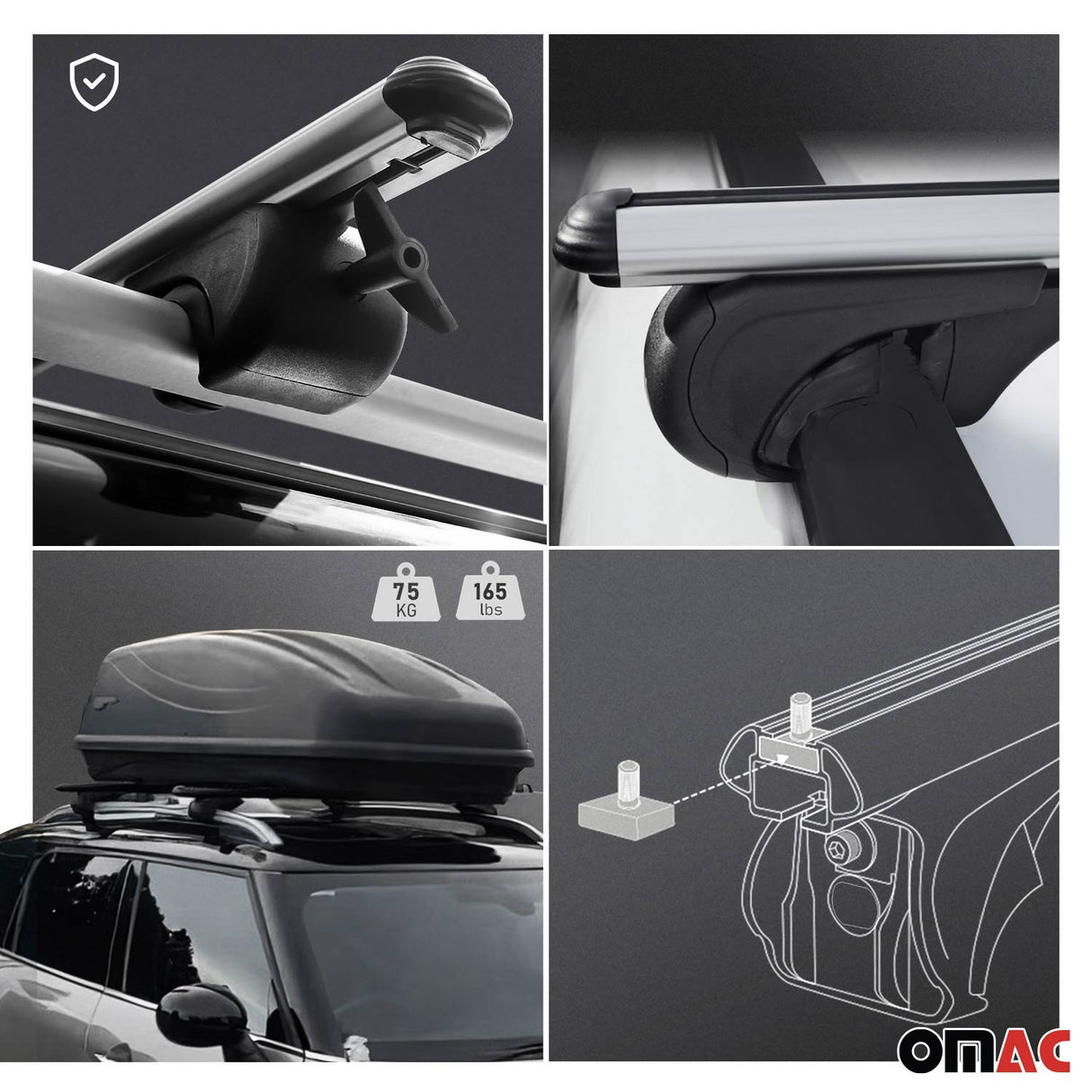 2011-2018 VW Touareg Roof Rack Cross Bars Silver