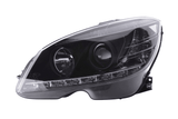 Mercedes Benz C-Class (204) Black LED Headlights with Daytime Running Lights (2007-2010) - K2 Industries