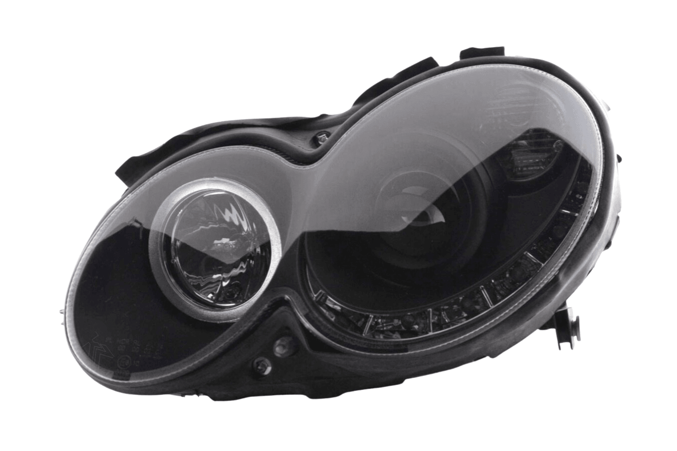 Mercedes Benz CLK (209) Black LED Headlights with Daytime Running Lights (2004-2009) - K2 Industries