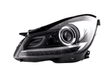 Mercedes W204 C-Class Black LED Headlights with DRL (2011 - 2014) - K2 Industries