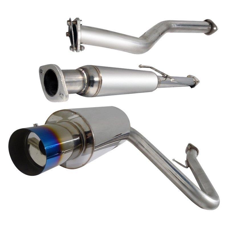 Spec-D Tuning Exhaust Scion tC (2005-2010) Catback N1 Muffler Polished/Blue Burnt Tip