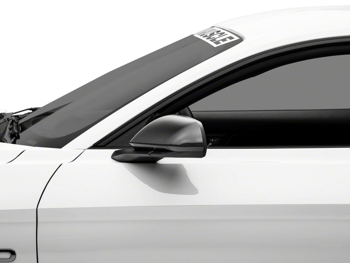 MMD Mirror Covers; Carbon Fiber (15-23 Mustang w/o Mirror Signals)