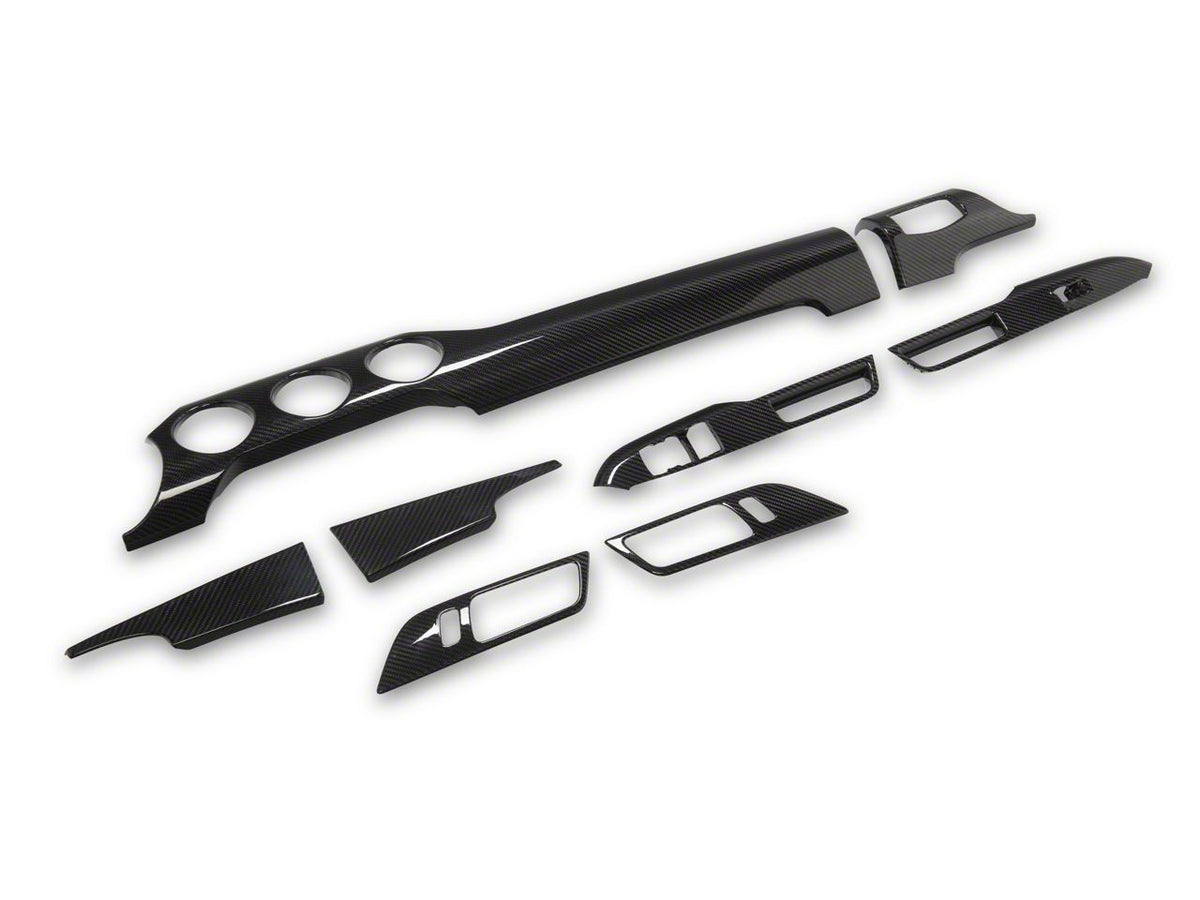 Mmd Interior Trim Kit; Gloss Carbon Fiber (15-23 Mustang W/O Performance Pack)