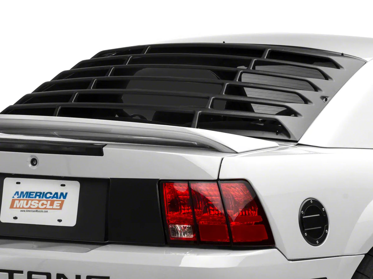 MMD Rear Window Louvers; Textured ABS (99-04 Mustang)