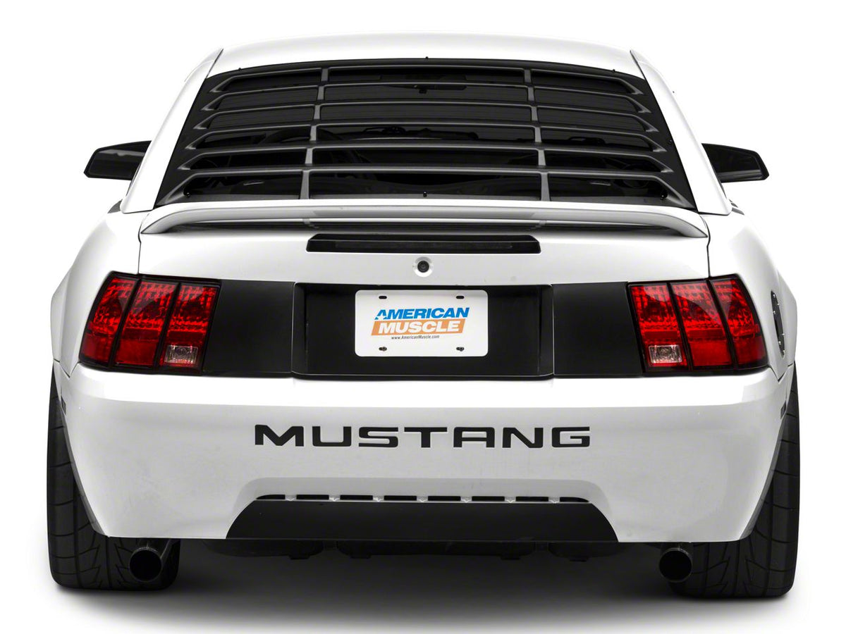 MMD Rear Window Louvers; Textured ABS (99-04 Mustang)