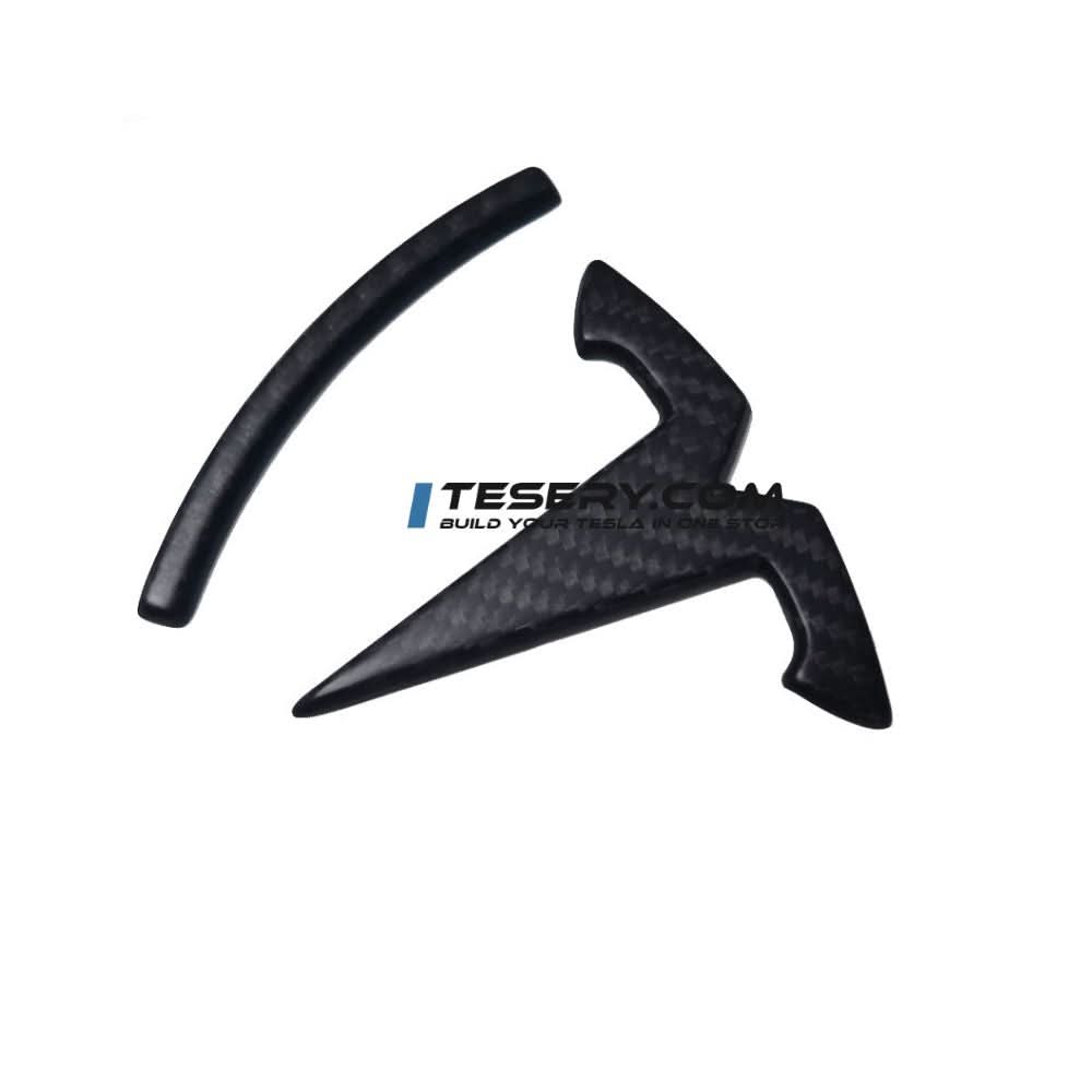 Model 3 / Y T Logo Overlay Front & Rear - Real Carbon Fiber Exterior