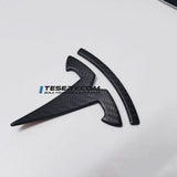 Model 3 / Y T Logo Overlay Front & Rear - Real Carbon Fiber Exterior