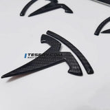 Model 3 / Y T Logo Overlay Front & Rear - Real Carbon Fiber Exterior