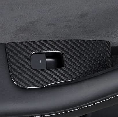 Dry Carbon Fiber Window & Door Switch Covers for Model Y / Model 3（Left Hand Drive）