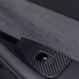 Dry Carbon Fiber Window & Door Switch Covers for Model Y / Model 3（Left Hand Drive）
