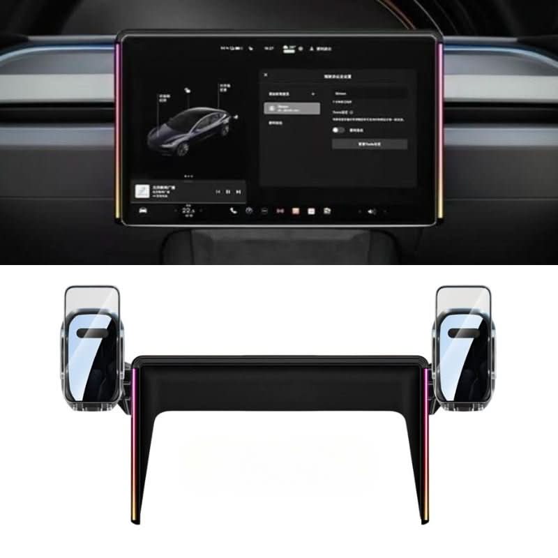 Model 3/Y Music-Synced RGB Ambient Lighting With Wireless Charging Phone Mount