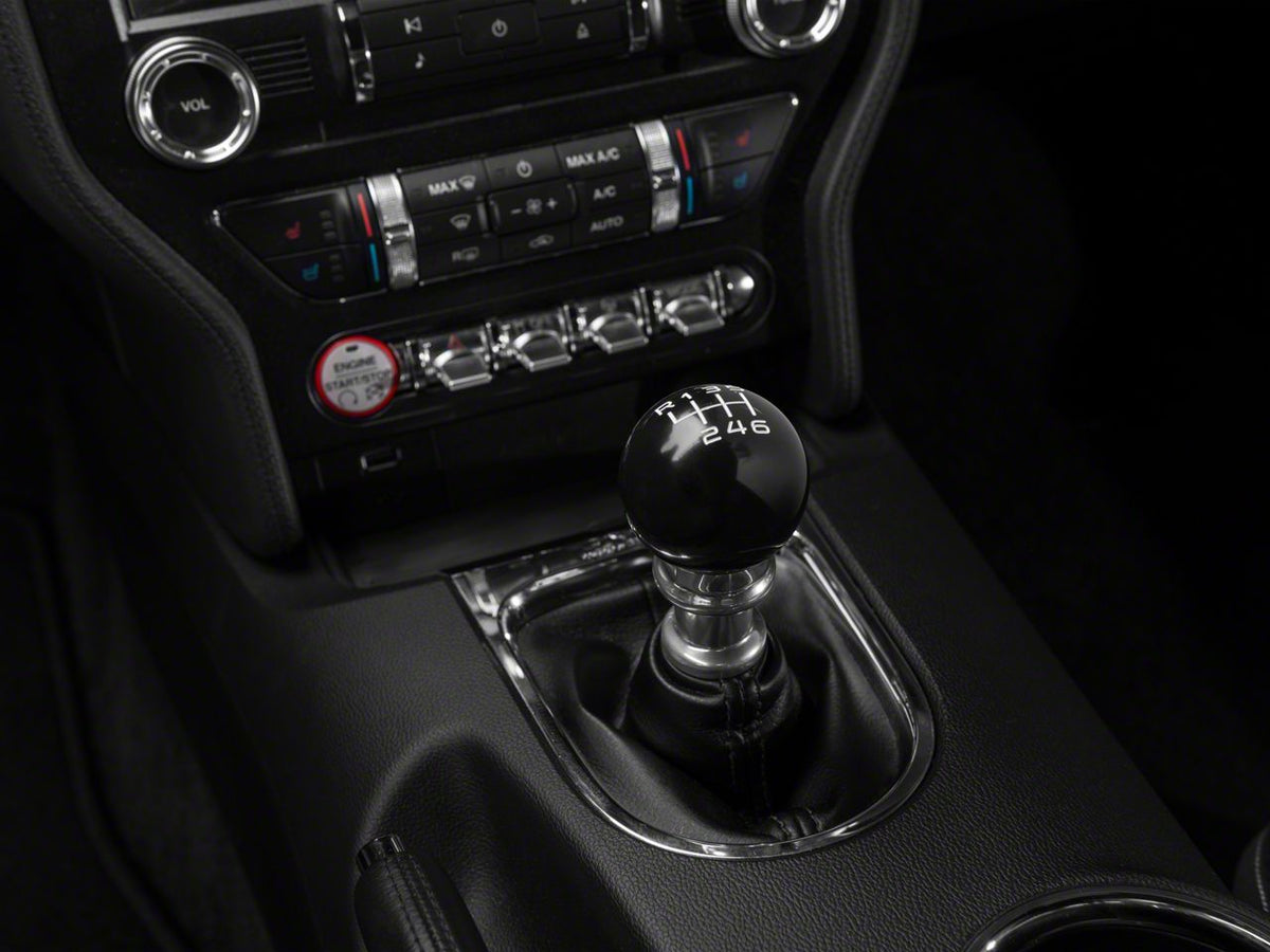 SpeedForm Modern Billet Retro Style 6-Speed Shift Knob; Black (15-23 Mustang GT, EcoBoost, V6)