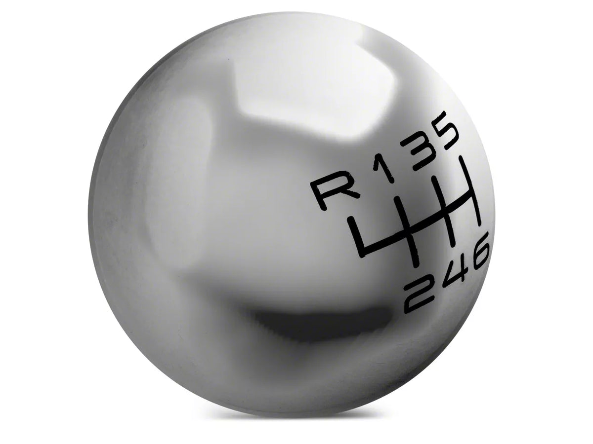 Speedform Modern Billet Retro Style 6-Speed Shift Knob; Polished (15-23 Mustang Gt, Ecoboost, V6)