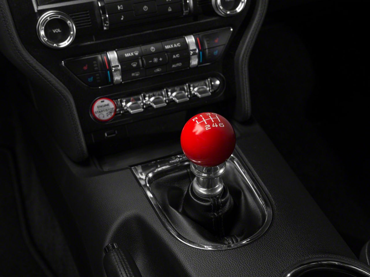SpeedForm Modern Billet Retro Style 6-Speed Shift Knob; Red (15-23 Mustang GT, EcoBoost, V6)