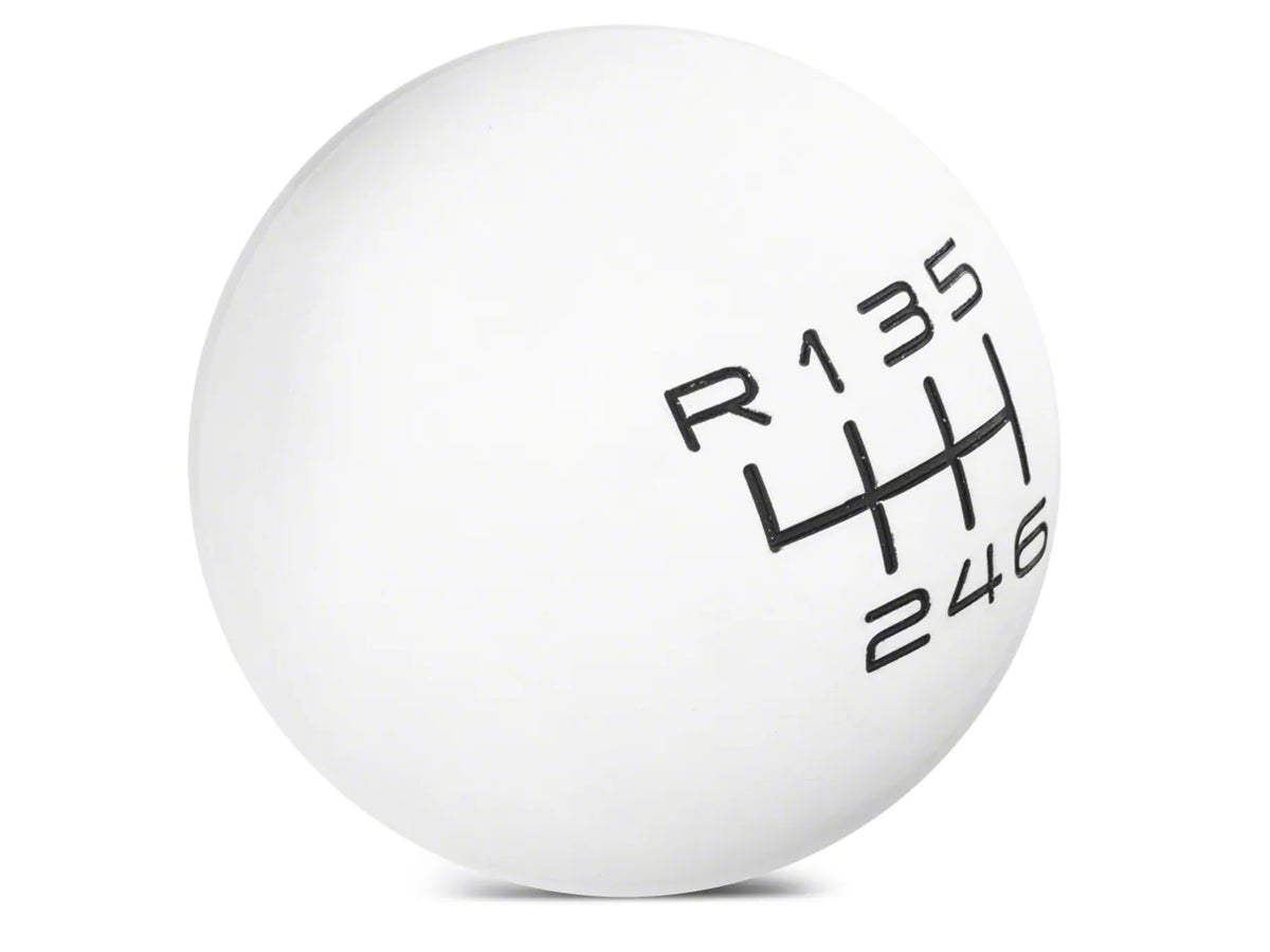 SpeedForm Modern Billet Retro Style 6-Speed Shift Knob; White (15-23 Mustang GT, EcoBoost, V6)
