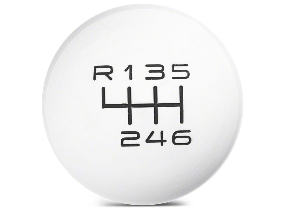 SpeedForm Modern Billet Retro Style 6-Speed Shift Knob; White (15-23 Mustang GT, EcoBoost, V6)