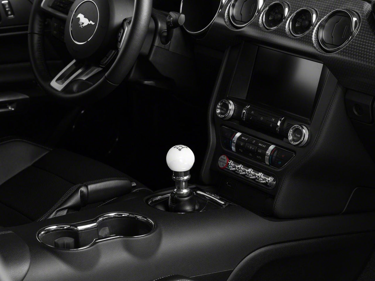SpeedForm Modern Billet Retro Style 6-Speed Shift Knob; White (15-23 Mustang GT, EcoBoost, V6)