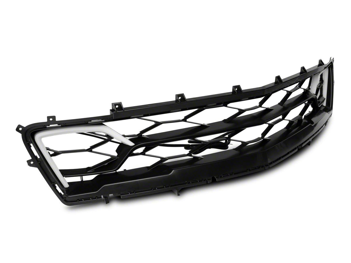 MP Concepts LT/RS Style Grille with LED Lighting; Black with White Accents (16-18 Camaro, Excluding SS & ZL1)