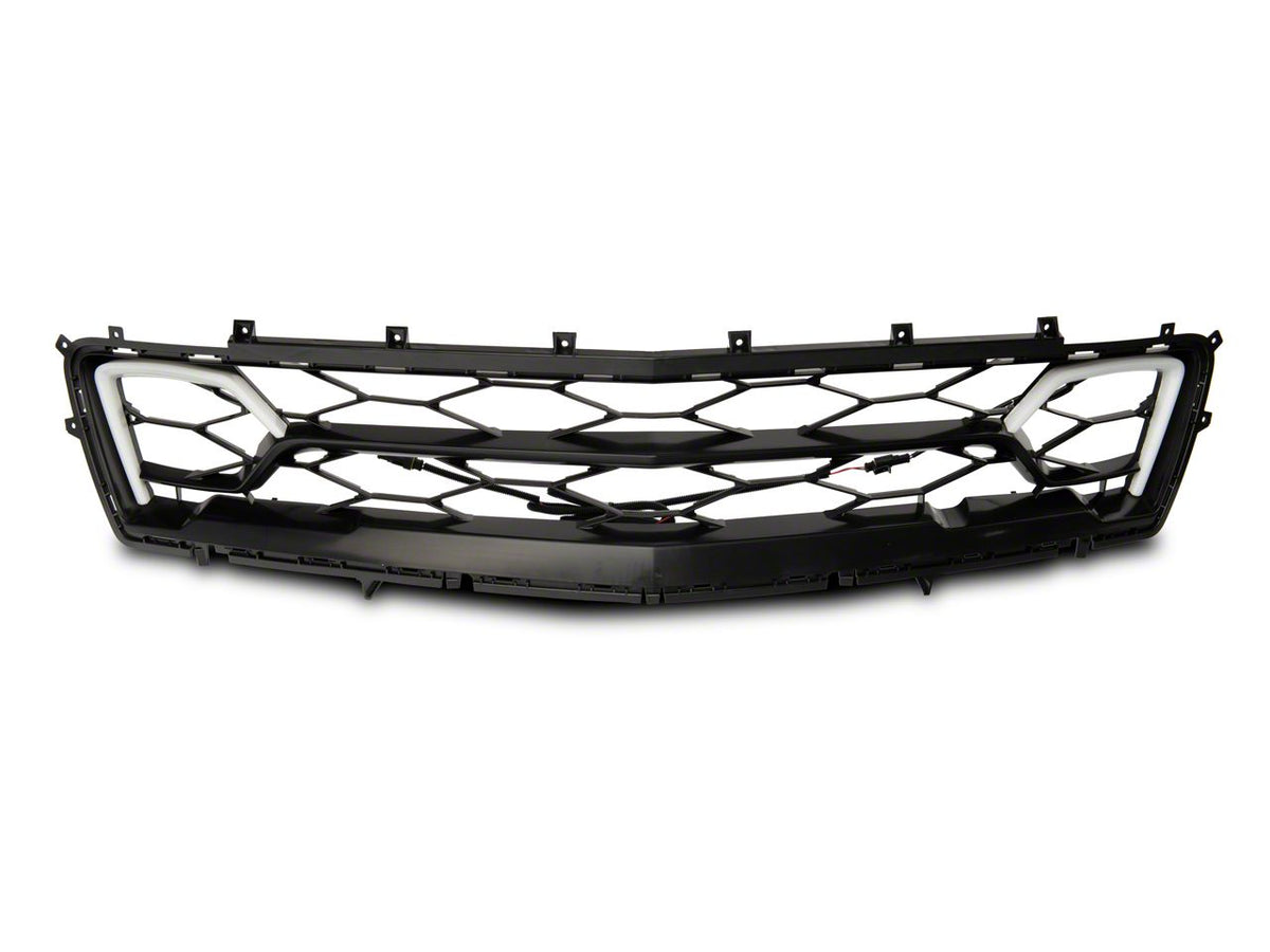 MP Concepts LT/RS Style Grille with LED Lighting; Black with White Accents (16-18 Camaro, Excluding SS & ZL1)