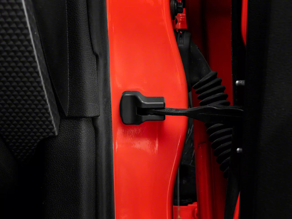 MP Concepts Door Hinge Cover Set; Black (15-26 Mustang)